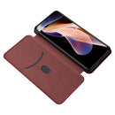 For Xiaomi Redmi Note 11 Pro / Note 11 Pro+ Carbon Fiber Texture Magnetic Horizontal Flip PU Phone Case(Brown)