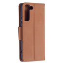 For Samsung Galaxy S22+ 5G Litchi Texture Pure Color Horizontal Flip Leather Phone Case with Holder & Card Slots & Wallet & Lanyard(Brown)