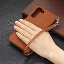 For Samsung Galaxy S22+ 5G Litchi Texture Pure Color Horizontal Flip Leather Phone Case with Holder & Card Slots & Wallet & Lanyard(Brown)