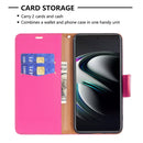 For Samsung Galaxy S22+ 5G Litchi Texture Pure Color Horizontal Flip Leather Phone Case with Holder & Card Slots & Wallet & Lanyard(Rose Red)