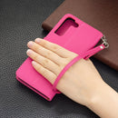 For Samsung Galaxy S22+ 5G Litchi Texture Pure Color Horizontal Flip Leather Phone Case with Holder & Card Slots & Wallet & Lanyard(Rose Red)
