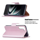 For Samsung Galaxy S22+ 5G Litchi Texture Pure Color Horizontal Flip Leather Phone Case with Holder & Card Slots & Wallet & Lanyard(Rose Gold)