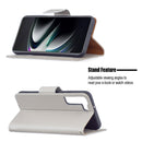 For Samsung Galaxy S22+ 5G Litchi Texture Pure Color Horizontal Flip Leather Phone Case with Holder & Card Slots & Wallet & Lanyard(Grey)