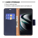 For Samsung Galaxy S22+ 5G Litchi Texture Pure Color Horizontal Flip Leather Phone Case with Holder & Card Slots & Wallet & Lanyard(Dark Blue)