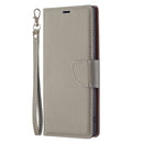 For Samsung Galaxy S22 Ultra 5G Litchi Texture Pure Color Horizontal Flip Leather Phone Case with Holder & Card Slots & Wallet & Lanyard(Grey)