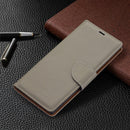 For Samsung Galaxy S22 Ultra 5G Litchi Texture Pure Color Horizontal Flip Leather Phone Case with Holder & Card Slots & Wallet & Lanyard(Grey)