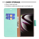 For Samsung Galaxy S22 Ultra 5G Litchi Texture Pure Color Horizontal Flip Leather Phone Case with Holder & Card Slots & Wallet & Lanyard(Green)