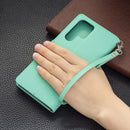 For Samsung Galaxy S22 Ultra 5G Litchi Texture Pure Color Horizontal Flip Leather Phone Case with Holder & Card Slots & Wallet & Lanyard(Green)