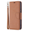 For Samsung Galaxy S22 5G Litchi Texture Pure Color Horizontal Flip Leather Phone Case with Holder & Card Slots & Wallet & Lanyard(Brown)