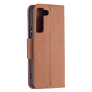 For Samsung Galaxy S22 5G Litchi Texture Pure Color Horizontal Flip Leather Phone Case with Holder & Card Slots & Wallet & Lanyard(Brown)