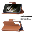 For Samsung Galaxy S22 5G Litchi Texture Pure Color Horizontal Flip Leather Phone Case with Holder & Card Slots & Wallet & Lanyard(Brown)
