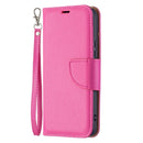 For Samsung Galaxy S22 5G Litchi Texture Pure Color Horizontal Flip Leather Phone Case with Holder & Card Slots & Wallet & Lanyard(Rose Red)