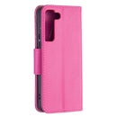 For Samsung Galaxy S22 5G Litchi Texture Pure Color Horizontal Flip Leather Phone Case with Holder & Card Slots & Wallet & Lanyard(Rose Red)
