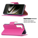 For Samsung Galaxy S22 5G Litchi Texture Pure Color Horizontal Flip Leather Phone Case with Holder & Card Slots & Wallet & Lanyard(Rose Red)