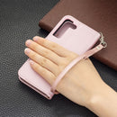 For Samsung Galaxy S22 5G Litchi Texture Pure Color Horizontal Flip Leather Phone Case with Holder & Card Slots & Wallet & Lanyard(Rose Gold)
