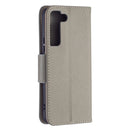 For Samsung Galaxy S22 5G Litchi Texture Pure Color Horizontal Flip Leather Phone Case with Holder & Card Slots & Wallet & Lanyard(Grey)