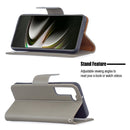 For Samsung Galaxy S22 5G Litchi Texture Pure Color Horizontal Flip Leather Phone Case with Holder & Card Slots & Wallet & Lanyard(Grey)