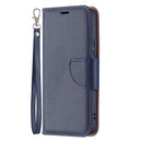 For Samsung Galaxy S22 5G Litchi Texture Pure Color Horizontal Flip Leather Phone Case with Holder & Card Slots & Wallet & Lanyard(Dark Blue)