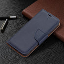 For Samsung Galaxy S22 5G Litchi Texture Pure Color Horizontal Flip Leather Phone Case with Holder & Card Slots & Wallet & Lanyard(Dark Blue)