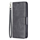 For Xiaomi Redmi Note 11 5G/Note 11T 5G/Poco M4 Pro 5G Retro Lambskin Texture Pure Color Horizontal Flip Leather Phone Case with Holder & Card Slots & Wallet & Lanyard(Black)