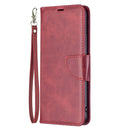 For Xiaomi Redmi Note 11 5G/Note 11T 5G/Poco M4 Pro 5G Retro Lambskin Texture Pure Color Horizontal Flip Leather Phone Case with Holder & Card Slots & Wallet & Lanyard(Red)
