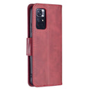 For Xiaomi Redmi Note 11 5G/Note 11T 5G/Poco M4 Pro 5G Retro Lambskin Texture Pure Color Horizontal Flip Leather Phone Case with Holder & Card Slots & Wallet & Lanyard(Red)