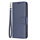 For Xiaomi Redmi Note 11 5G/Note 11T 5G/Poco M4 Pro 5G Retro Lambskin Texture Pure Color Horizontal Flip Leather Phone Case with Holder & Card Slots & Wallet & Lanyard(Blue)