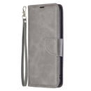 For Xiaomi Redmi Note 11 5G/Note 11T 5G/Poco M4 Pro 5G Retro Lambskin Texture Pure Color Horizontal Flip Leather Phone Case with Holder & Card Slots & Wallet & Lanyard(Grey)
