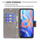 For Xiaomi Redmi Note 11 5G/Note 11T 5G/Poco M4 Pro 5G Retro Lambskin Texture Pure Color Horizontal Flip Leather Phone Case with Holder & Card Slots & Wallet & Lanyard(Grey)