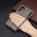For Xiaomi Redmi Note 11 5G/Note 11T 5G/Poco M4 Pro 5G Retro Lambskin Texture Pure Color Horizontal Flip Leather Phone Case with Holder & Card Slots & Wallet & Lanyard(Grey)