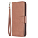 For Xiaomi Redmi Note 11 5G/Note 11T 5G/Poco M4 Pro 5G Retro Lambskin Texture Pure Color Horizontal Flip Leather Phone Case with Holder & Card Slots & Wallet & Lanyard(Brown)