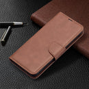 For Xiaomi Redmi Note 11 5G/Note 11T 5G/Poco M4 Pro 5G Retro Lambskin Texture Pure Color Horizontal Flip Leather Phone Case with Holder & Card Slots & Wallet & Lanyard(Brown)