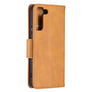 For Samsung Galaxy S22+ 5G Retro Lambskin Texture Pure Color Horizontal Flip Leather Phone Case with Holder & Card Slots & Wallet & Lanyard(Yellow)