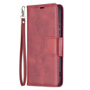 For Samsung Galaxy S22+ 5G Retro Lambskin Texture Pure Color Horizontal Flip Leather Phone Case with Holder & Card Slots & Wallet & Lanyard(Red)