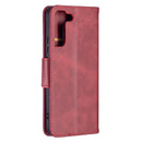 For Samsung Galaxy S22+ 5G Retro Lambskin Texture Pure Color Horizontal Flip Leather Phone Case with Holder & Card Slots & Wallet & Lanyard(Red)