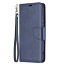 For Samsung Galaxy S22+ 5G Retro Lambskin Texture Pure Color Horizontal Flip Leather Phone Case with Holder & Card Slots & Wallet & Lanyard(Blue)