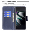 For Samsung Galaxy S22+ 5G Retro Lambskin Texture Pure Color Horizontal Flip Leather Phone Case with Holder & Card Slots & Wallet & Lanyard(Blue)