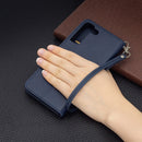 For Samsung Galaxy S22+ 5G Retro Lambskin Texture Pure Color Horizontal Flip Leather Phone Case with Holder & Card Slots & Wallet & Lanyard(Blue)