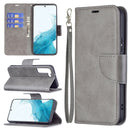 For Samsung Galaxy S22+ 5G Retro Lambskin Texture Pure Color Horizontal Flip Leather Phone Case with Holder & Card Slots & Wallet & Lanyard(Grey)
