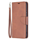 For Samsung Galaxy S22+ 5G Retro Lambskin Texture Pure Color Horizontal Flip Leather Phone Case with Holder & Card Slots & Wallet & Lanyard(Brown)