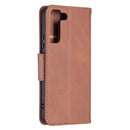 For Samsung Galaxy S22+ 5G Retro Lambskin Texture Pure Color Horizontal Flip Leather Phone Case with Holder & Card Slots & Wallet & Lanyard(Brown)