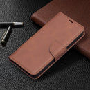 For Samsung Galaxy S22+ 5G Retro Lambskin Texture Pure Color Horizontal Flip Leather Phone Case with Holder & Card Slots & Wallet & Lanyard(Brown)