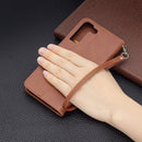For Samsung Galaxy S22+ 5G Retro Lambskin Texture Pure Color Horizontal Flip Leather Phone Case with Holder & Card Slots & Wallet & Lanyard(Brown)