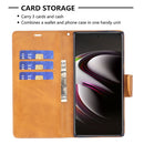 For Samsung Galaxy S22 Ultra 5G Retro Lambskin Texture Pure Color Horizontal Flip Leather Phone Case with Holder & Card Slots & Wallet & Lanyard(Yellow)