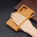 For Samsung Galaxy S22 Ultra 5G Retro Lambskin Texture Pure Color Horizontal Flip Leather Phone Case with Holder & Card Slots & Wallet & Lanyard(Yellow)