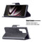 For Samsung Galaxy S22 Ultra 5G Retro Lambskin Texture Pure Color Horizontal Flip Leather Phone Case with Holder & Card Slots & Wallet & Lanyard(Black)