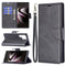 For Samsung Galaxy S22 Ultra 5G Retro Lambskin Texture Pure Color Horizontal Flip Leather Phone Case with Holder & Card Slots & Wallet & Lanyard(Black)