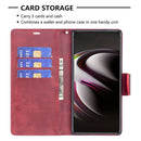 For Samsung Galaxy S22 Ultra 5G Retro Lambskin Texture Pure Color Horizontal Flip Leather Phone Case with Holder & Card Slots & Wallet & Lanyard(Red)