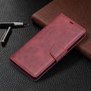 For Samsung Galaxy S22 Ultra 5G Retro Lambskin Texture Pure Color Horizontal Flip Leather Phone Case with Holder & Card Slots & Wallet & Lanyard(Red)