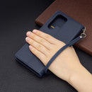 For Samsung Galaxy S22 Ultra 5G Retro Lambskin Texture Pure Color Horizontal Flip Leather Phone Case with Holder & Card Slots & Wallet & Lanyard(Blue)
